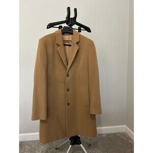 Michael Kors Men’s Camel Wool Cashmere Overcoat Size 42R Button OverCoat